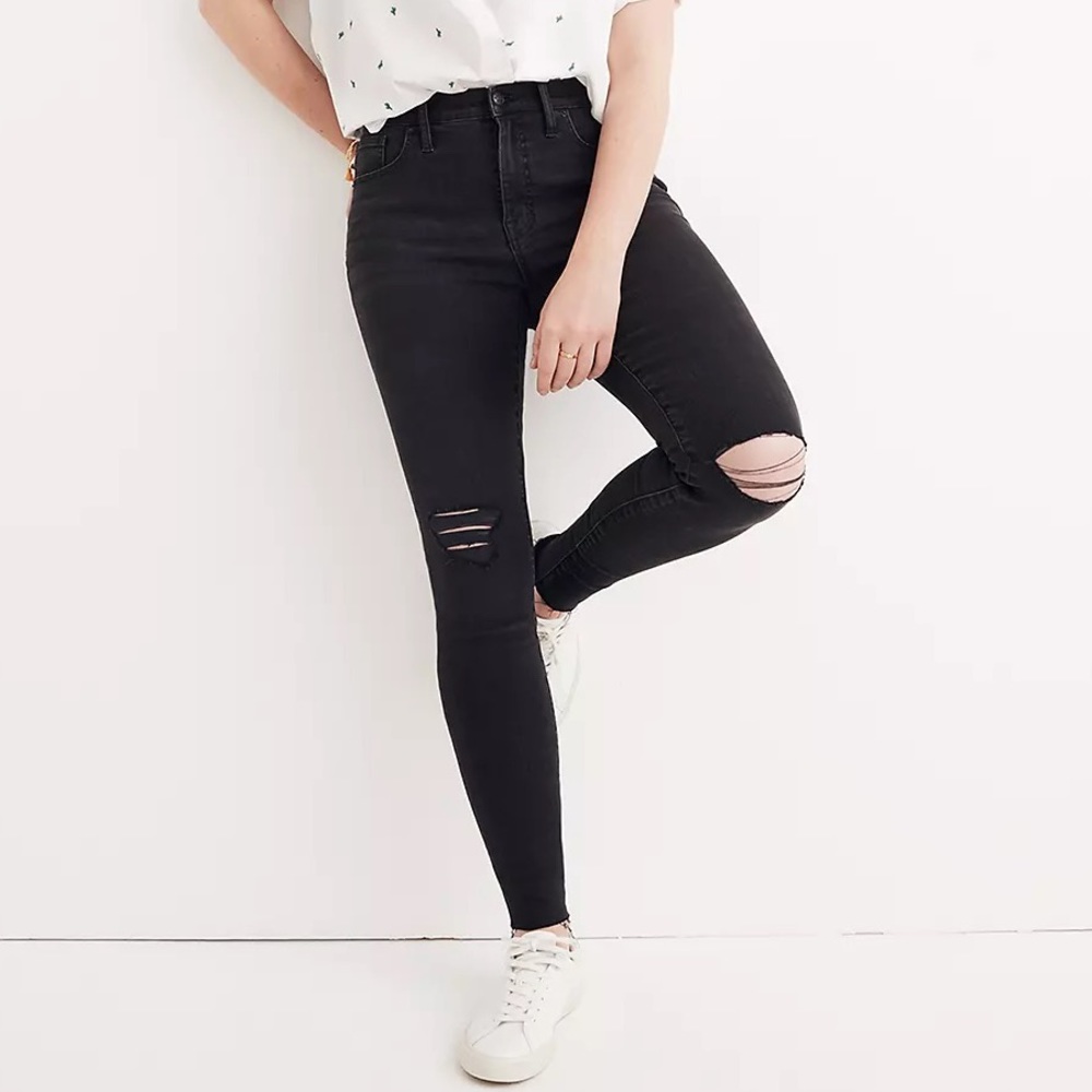 MADEWELL black 9” Mid-Rise Skinny jeans 27